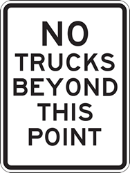 No Trucks Beyond This Point Signs - 18x24 - Reflective Rust-Free Heavy Gauge Aluminum Parking Lot and Road Signs