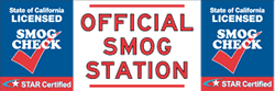 California STAR Certified SMOG Station Banner - 72x24