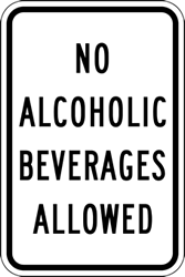 Buy Reflective No Alcoholic Beverages Allowed Signs - 12x18