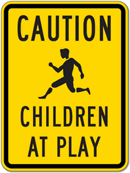 Caution Children At Play Signs - 18X24 - Official Reflective Rust-Free Heavy Gauge Aluminum Children At Play Signs