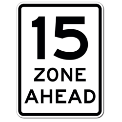 Choose the Speed and Colors You Want for this Custom Speed Zone Ahead Sign - 18x24- Reflective rust-free heavy gauge aluminum Speed Limit Signs from STOPSignsAndMore.com