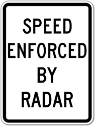 Speed Enforced by Radar Sign - 18x24 - Official R48 MUTCD Compliant Engineer Grade Reflective Rust-Free and Heavy Gauge Aluminum Speed Limit Sign from STOP Signs And More