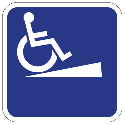 Outdoor Rated Aluminum Wheelchair Ramp Sign - With or Without Directional Arrow - 12x12 - Reflective Rust-Free Heavy Gauge (.063) Aluminum ADA Signs