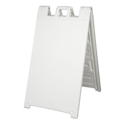 Two-Sided A-Frame Sign Display White Steel SGDRY2436W PVC Construction Displays2go 