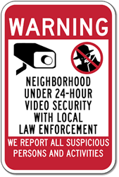 1 Security 24 HOUR VIDEO SURVEILLANCE Coroplast SIGN 12x18 w/Grommets NEW 