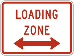 R0-8-03GP Loading Zone Double Arrow Signs - 24x18