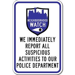 Neighborhood Crime Watch Shield Sign - 12x18