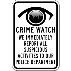 Neighborhood Watch City Eye Sign - 12x18