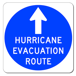 Hurricane Evacuation Route Sign - 24x24