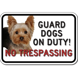 Custom No Trespassing Guard Dog Photo Signs - 18x12