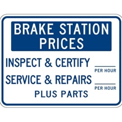 Brake Station Price Sign - 24x18