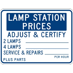 Lamp Station Price Sign - 24x18
