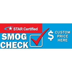 California SMOG CHECK Banner - Custom Price Banner - 72x24
