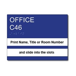 ADA Compliant Custom Room Number Sign with Two Window Name Slots 8x5