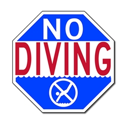 No Diving warning sign - 12x12