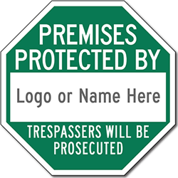 Customized Security Company STOP Signs for Sale - 12x12