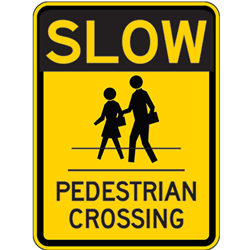 Slow Pedestrian Crossing Signs - 18x24 - Reflective Rust-Free Heavy Gauge Aluminum Parking Lot and Pedestrian Crosswalk Signs