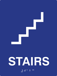 ADA Compliant Stairs Sign with Tactile Text and Grade 2 Braille - 6X8