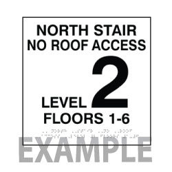 ADA Stairwell Floor Number Signs with Tactile Text and Braille - 12x12