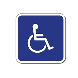 ADA Disabled Wheelchair Accessible Guide Signs - No Arrows - 12x12  - Reflective Rust-Free Heavy Gauge Aluminum