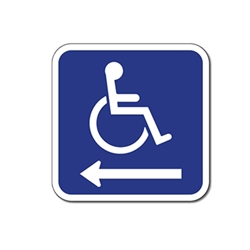 ADA Handicapped Wheelchair Accessible Symbol Signs - Left Arrow - 12x12 - Reflective Rust-Free Heavy Gauge Aluminum