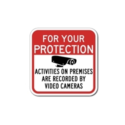 Camera Video Security Sign (Activities Monitored) 12x12