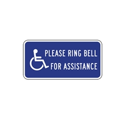 Please Ring Bell For Assistance Sign - 12x6 - Powder-coated Baked Enamel ADA Guide Signs