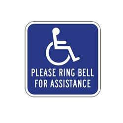 Please Ring Bell For Assistance Signs 12x12 - Reflective rust-free aluminum outdoor-rated Ring Bell For Assistance Signs