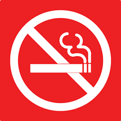 ADA Compliant No Smoking Symbol Signs with Tactile Symbol - 6x6