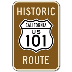 Historic Route 101 Sign - 12x18 - Reflective Rust-Free Heavy Gauge Aluminum Signs