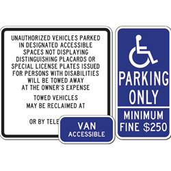 California Disabled Parking Sign kit