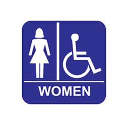 ADA Economy Womens Restroom Wall Signs with Tactile Text Braille - 8x8