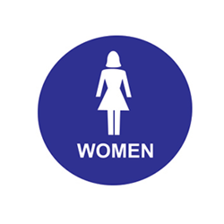 ADA Economy Womens Restroom Door Signs with Tactile Text and Pictograms - 12x12