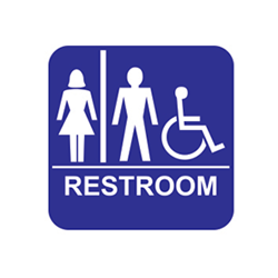 ADA Economy Unisex Restroom Wall Signs with Tactile Text Braille - 8x8
