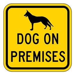 BuyDog on Premises Security Signs - 12x12 - Reflective Aluminum Guard Dog Signs