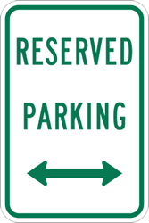 Reserved Parking Sign with Double Arrow - 12x18 - Reflective, rust-free heavy-gauge aluminum Reserved Parking Signs