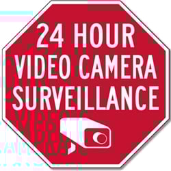 STOPSignsAndMore 24 Hour Camera-Video Security /Surveillance Sign 18x18