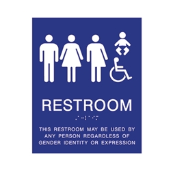 ADA Compliant All Gender Baby Changing Restroom Wall Sign - 8x10