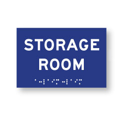 ADA Compliant Storage Room Sign with Tactile Text and Grade 2 Braille - 6x4