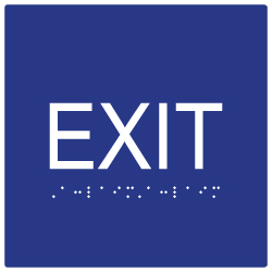 ADA Compliant Exit Signs with Tactile Text and Grade 2 Braille - 6x6