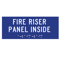 ADA Compliant ADA Fire Riser Panel Inside Signs with Tactile Text and Grade 2 Braille - 6x4