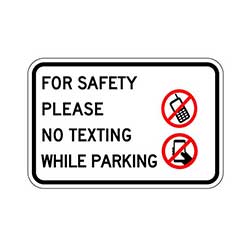 No Texting Safety Parking Lot Sign -18x12 product page STOPSignsAndMore