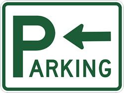Parking Lot Signs with Left Arrow - 24x18 - Reflective Rust-Free Heavy Gauge Aluminum