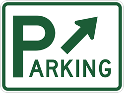 24x18 Parking Lot Signs with Ahead Right Arrow - Reflective .063 Aluminum Parking Signs
