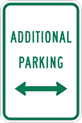 Additional Parking Sign with Double Arrow - 12x18 - Reflective Aluminum Parking Lot Signs