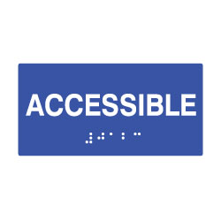 ADA Compliant 6x3 Accessible Sign with Tactile Text and Grade 2 Braille - 6x3 Size