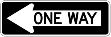 R6-1L One Way Left Arrow Signs - 36X12