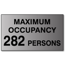 ADA Maximum Occupancy Room Signs with Tactile Text - 12x7 - Brushed Aluminum - Available at STOPSignsAndMore.com