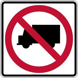 R5-2 No Trucks Allowed Symbol Signs - 24x24 - Official MUTCD Reflective Rust-Free Heavy Gauge Aluminum Road Signs.
