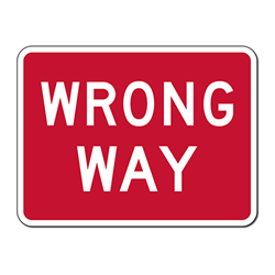 R5-1A-MOD Wrong Way Signs - 24X18 - Official MUTCD Reflective Rust-Free Heavy Gauge Aluminum Road Signs